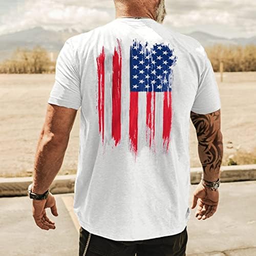 XXBR 4 iulie pentru bărbați cu mânecă scurtă tricouri patriotice, vara steagul american imprimeu subțire potrivite casual blaturi