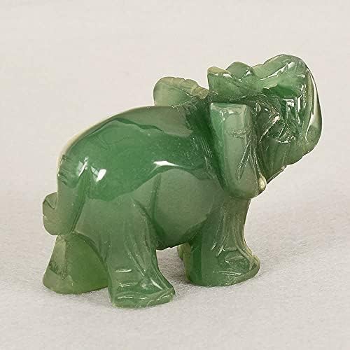 1pc mini statuie elefant, elefant sculptat jad piatră de piatră sculptată aventurină figurină decor decor de elefant verde