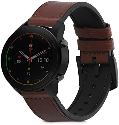Banda de încheieturi KWMobile Compatibile cu Xiaomi MI Watch/MI Watch Color Sport - Silicon și piele Sport Brățară - maro închis