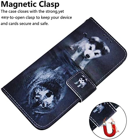 Caz IMEIKONST pentru Galaxy S23 Plus, rezistent la șocuri animale colorate Pictate PU piele Flip Card Slot portofel caz Suport