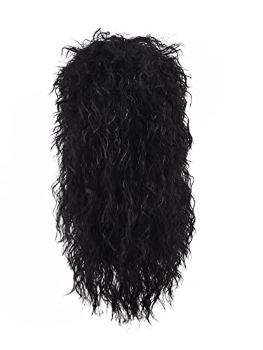 Rolepar 80s Mullet peruca, Negru cret peruca pentru femei, Cosplay Rocker costum, Partidul Hairpiece, versatil Styling