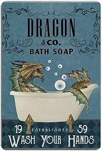 Dragon Metal Tin Sign Dragon Co.bath Soap amuzant Poster Cafe Living Room Baie bucătărie Artă pentru casă pentru decorare a