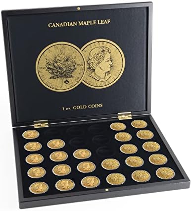 Cutie de prezentare LEUCHTTURM1917 pentru 30 de monede de aur din frunze de arțar în capsule