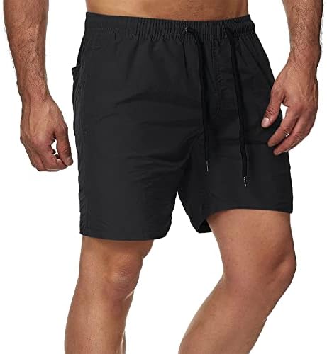 Pantaloni scurți sport pentru bărbați Cordon vara plaja pantaloni scurți cu talie elastica si buzunare Mens Ciclism Pantaloni