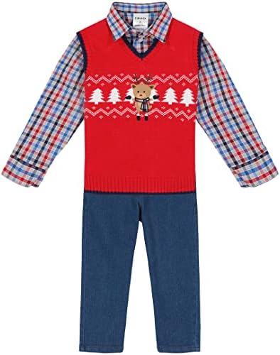 IZOD Baby Boys ' 3-bucata pulover Vest Set cu pulover, guler rochie camasa, și pantaloni