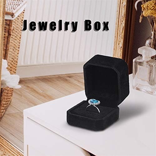 Hooami catifea bijuterii cutie cadou caz pentru nunta inel de logodna Cercel Negru