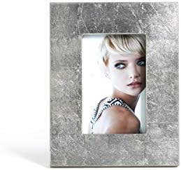 Fotografie Zodax 4 x 6, finisaj argintiu cu rame de imagine de design frunze