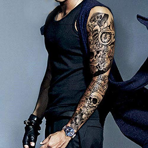 Tatuaje temporare foarte mari braț complet și jumătate braț tatuaj Mâneci pentru bărbați Femei 20 foi