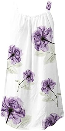 Rochie de plajă pentru femei vara Casual Boem rochie vrac se potrivi Flowy Mini rochie fără mâneci V-Neck acoperi Sundresses