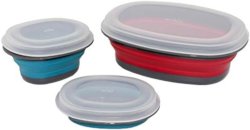Squish set de 6 containere de depozitare pliabile-roșu și albastru