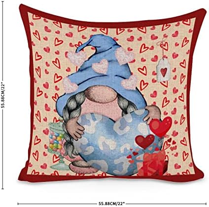 Happy Valentines Day Pillowcase Gnomi Roșii Love Pillow Huse Huse