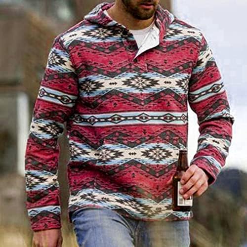 Tricouri pentru barbati Moda în aer liber iarna cald în aer liber etnice stil maneca lunga Hanorace Top