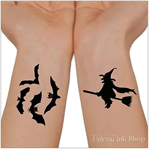 Halloween Tatuaj temporar vrăjitoare și lilieci Tatuaje