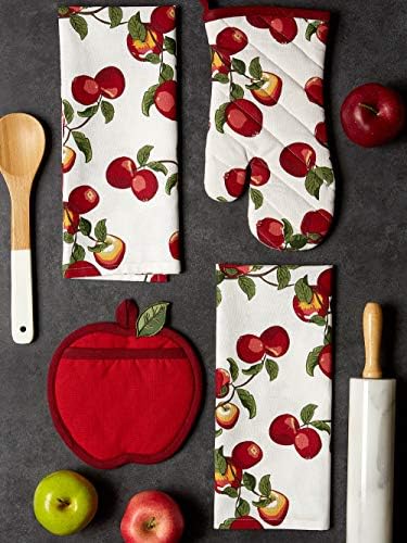 Colecția de livezi de mere DiI, textile de bucătărie, motor, cuptor Mitt, vase de vase, imprimeu cu mere