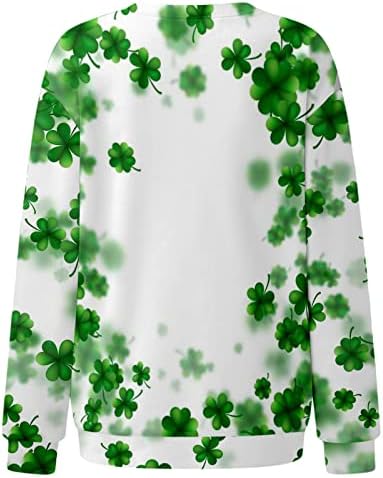 Femei St. Patricks zi trifoi tricoul Casual Crewneck Maneca lunga Pulover Topuri moale Vrac cadou Tricoul pentru femei
